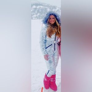 Metallic ski jumpsuit